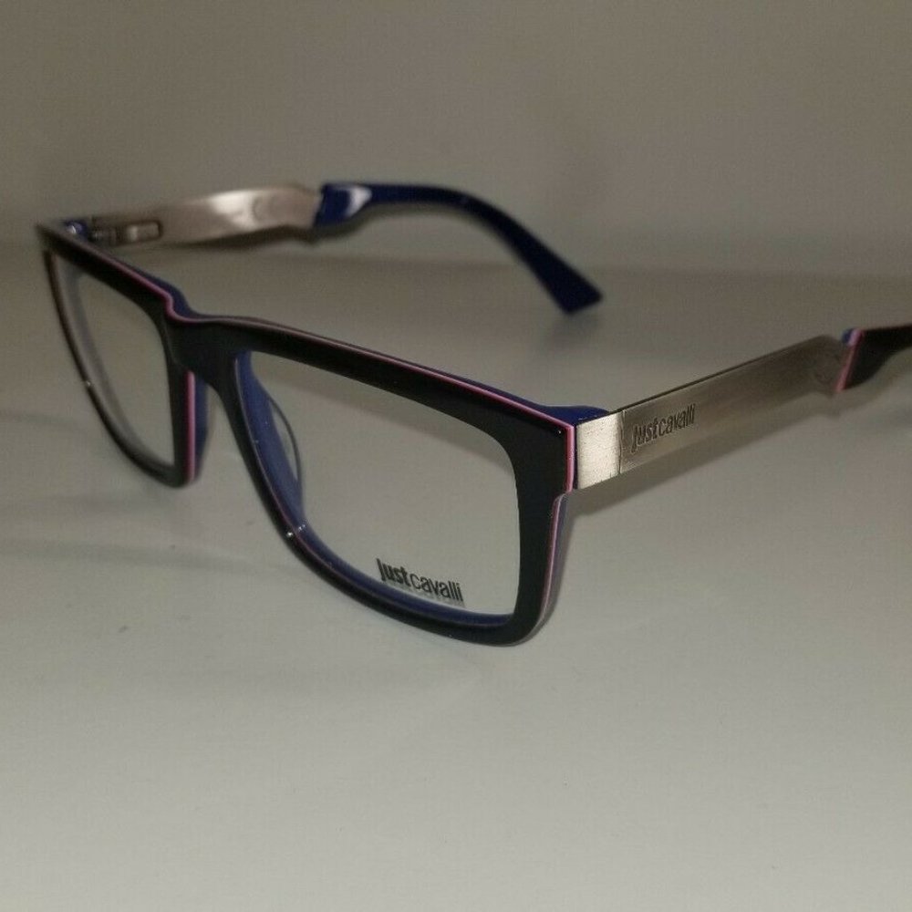 New Just Cavalli JC449 005 unisex Eyewear Optical Frame black/blue Retail $295